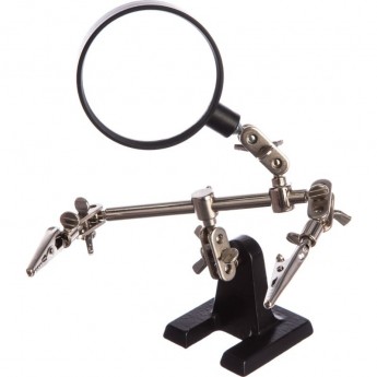 Держатель REXANT «ТРЕТЬЯ РУКА», 2 зажима, чугун, лупа (3х) 60 мм Держатель REXANT «ТРЕТЬЯ РУКА», 2 зажима, чугун, лупа (3х) 60 мм
