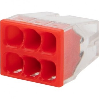 Экспресс-клемма REXANT СМК 2273-206, 6-проводная 0.5-2.5 мм², прозрачная, блистер (5 шт./уп.)