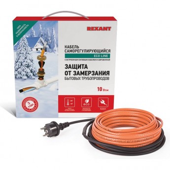Кабель REXANT 10HTM2-CT 2 м/20 Вт греющий саморегулирующийся Кабель REXANT 10HTM2-CT 2 м/20 Вт греющий саморегулирующийся