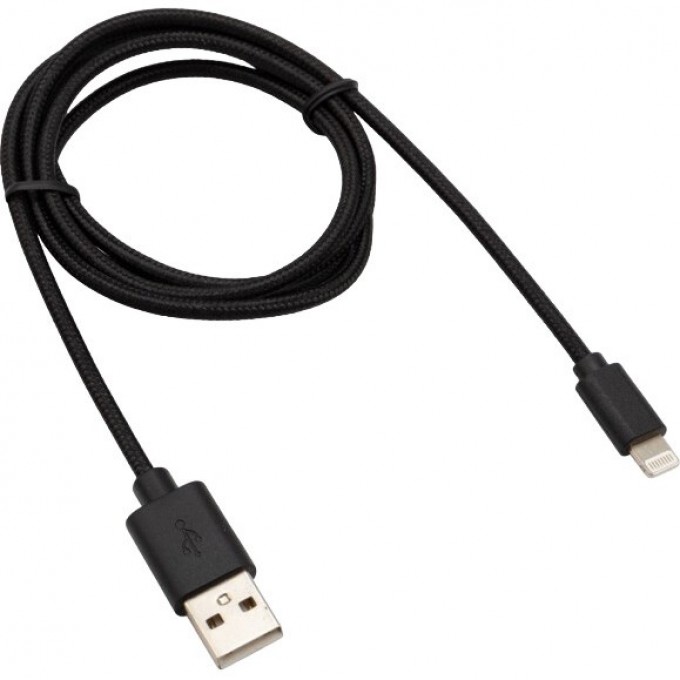Кабель REXANT USB-Lightning 1 м, черная нейлоновая оплетка 18-7055 Кабель REXANT USB-Lightning 1 м, черная нейлоновая оплетка 18-7055