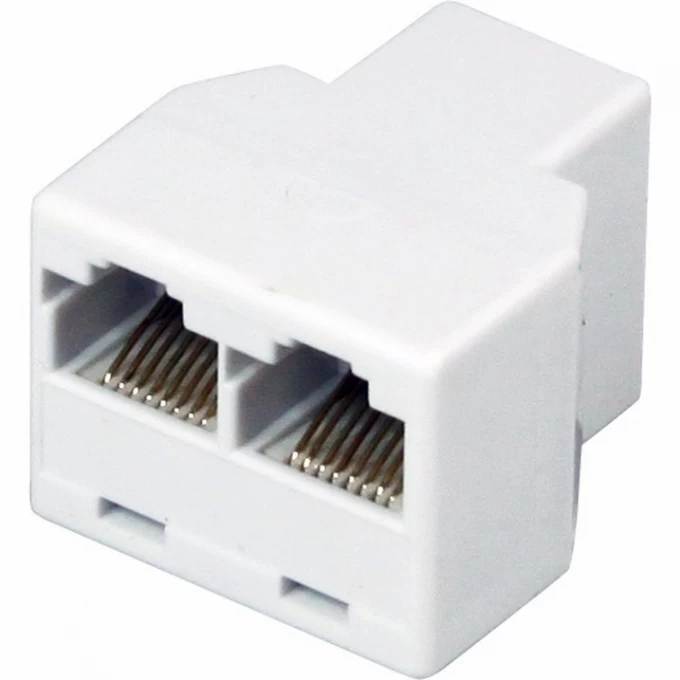 Компьютерный двойник REXANT RJ-45 (гнездо - 2 гнезда) 03-0103 Компьютерный двойник REXANT RJ-45 (гнездо - 2 гнезда) 03-0103