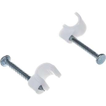 Крепеж кабеля REXANT круглый 14 мм, белый (упак. 50 шт)