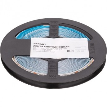 Лента светодиодная REXANT 12В, SMD2835, 14,4Вт/м, 120 LED/м, 6500K, 8мм, 5м, IP20