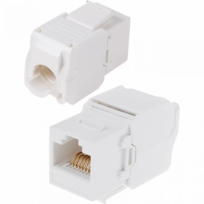 Модуль REXANT KEYSTONE JACK RJ-45(8P8C) UTP неэкранированный самозажимной белый 05-1052 Модуль REXANT KEYSTONE JACK RJ-45(8P8C) UTP неэкранированный самозажимной белый 05-1052