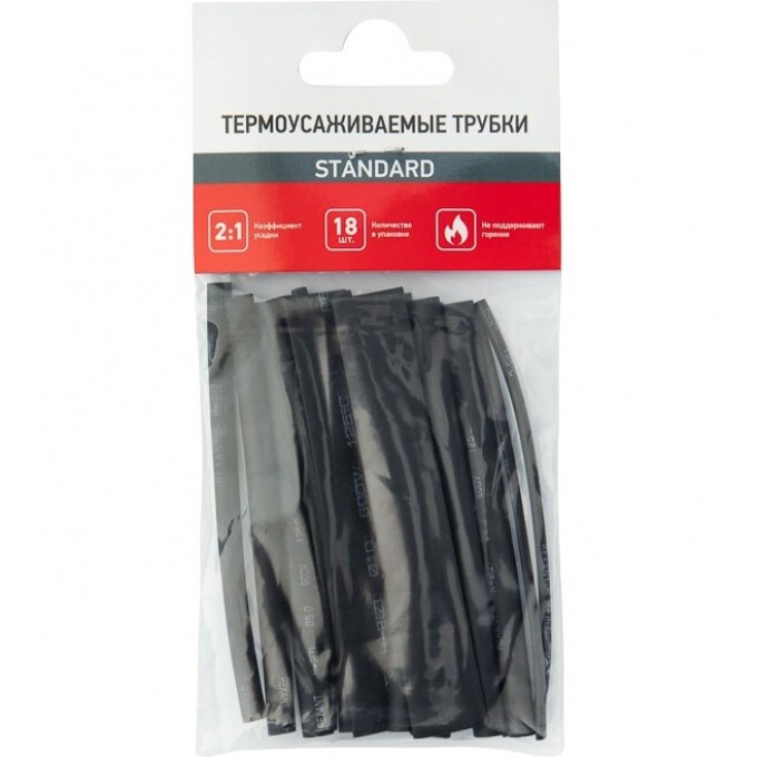 Набор термоусаживаемых трубок REXANT ТУТ нг №5 STANDARD 2:1, упаковка 18 шт. по 10 см 29-0105 Набор термоусаживаемых трубок REXANT ТУТ нг №5 STANDARD 2:1, упаковка 18 шт. по 10 см 29-0105