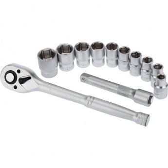 Набор торцевых головок REXANT 1/2, головки 10-24 мм с трещоточным ключом, 12 шт.