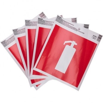 Наклейка знак пожарной безопасности "Огнетушитель" REXANT с хедером; 200х200 мм Наклейка знак пожарной безопасности "Огнетушитель" REXANT с хедером; 200х200 мм