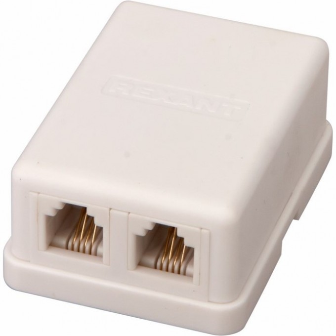 Розетка телефонная REXANT внешняя 2 порта RJ-14(6P-4C), 50 шт. 03-0002 Розетка телефонная REXANT внешняя 2 порта RJ-14(6P-4C), 50 шт. 03-0002
