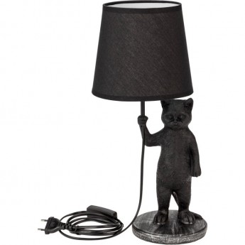 Светильник декоративный настольный REXANT МОБИ "КОТ С ЗОНТОМ" с цоколем Е14 40 Вт черный