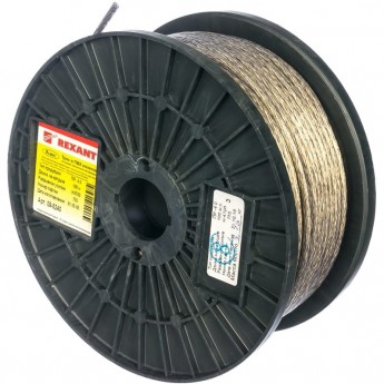 Трос стальной REXANT в ПВХ оплетке d=4,0 мм, прозрачный (бухта 100 м) Трос стальной REXANT в ПВХ оплетке d=4,0 мм, прозрачный (бухта 100 м)