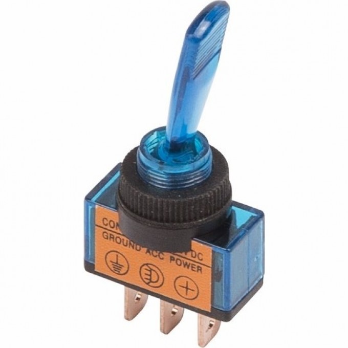 Тумблер REXANT 12V 20А однополюсный с синей подсветкой 36-4371 Тумблер REXANT 12V 20А однополюсный с синей подсветкой 36-4371