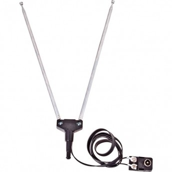 ТВ антенна комнатная REXANT RX-107-4 телескопическая, 4 секции, с адаптером «Усы»