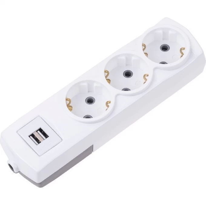 Удлинитель REXANT PREMIUM 3 гнезда, 3м, 3х1,5мм², с/з, 2 USB, белый 13-4110 Удлинитель REXANT PREMIUM 3 гнезда, 3м, 3х1,5мм², с/з, 2 USB, белый 13-4110